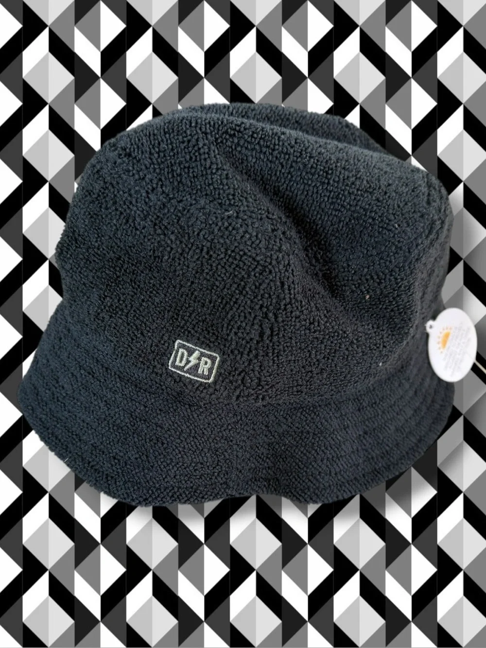 NWT Dozer Samson Boys Black Towel Fleece Boucle Bucket Hat DZR Sz Kids